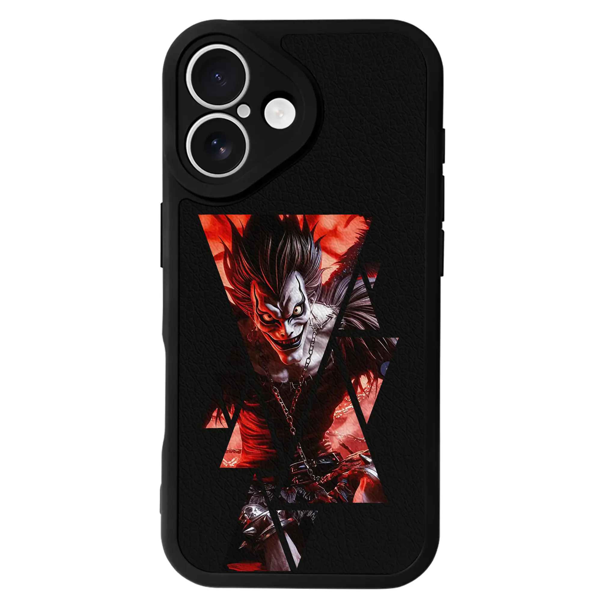 デスノート グッズ,リューク - IPhone 16シリーズ対応 ・ シリコンスマホケース ・ レザー調 ・ 高精度フィット ・ 耐衝撃 ・ ワイヤレス充電対応 ・ 精密カット